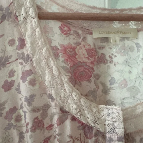 Love Shack Fancy delicate floral silk dress - Picture 3 of 7